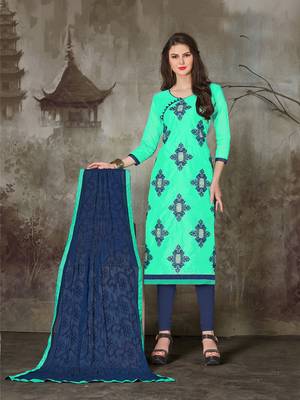 Sea-green printed chanderi salwar 1