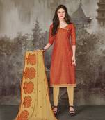 Orange printed chanderi salwar