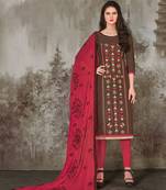 Brown printed chanderi salwar