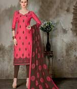 Red printed chanderi salwar