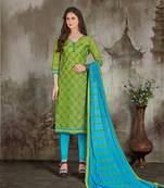Green printed chanderi salwar