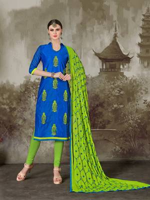 Blue printed chanderi salwar 1