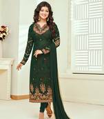 Green printed georgette salwar