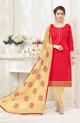 Red printed cotton salwar 2