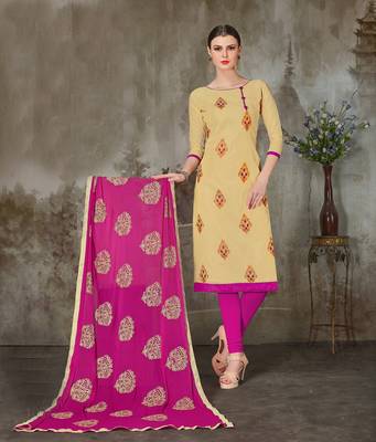Beige printed chanderi salwar 2
