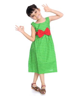 Cotton Frock With Big Bow 1