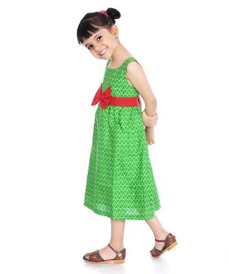 Cotton Frock With Big Bow 3