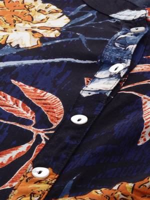 Blue printed rayon long-kurtis 4