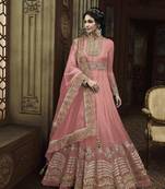 Pink embroidered santoon salwar