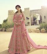 Pink embroidered santoon salwar