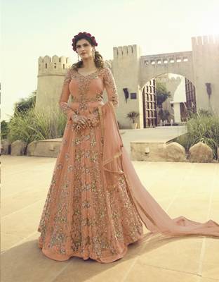 Orange embroidered santoon salwar 1
