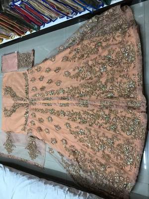 Orange embroidered santoon salwar 2