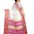White woven kanchipuram silk saree with blouse