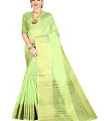 Green woven kanchipuram silk saree with blouse