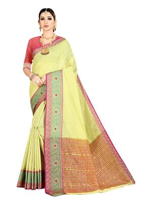 Green woven kanchipuram silk saree with blouse 1