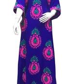 royal blue georgette moroccan islamic dubai kaftan farasha aari and stone work dress
