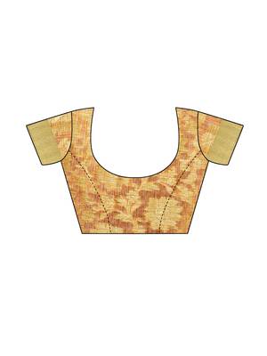 Orange Woven Cotton Silk Saree With Blouse 5