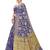 Royal Blue Woven Cotton Silk Saree With Blouse