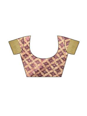Purple woven cotton silk saree with blouse 5