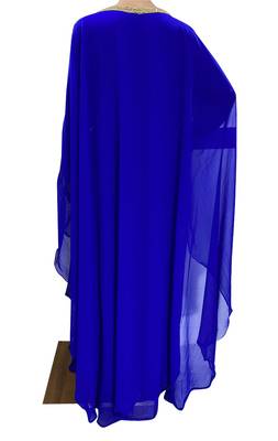 royal blue georgette moroccan dubai kaftan farasha zari and stone work dress 3