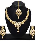 Gold crystal necklace-sets
