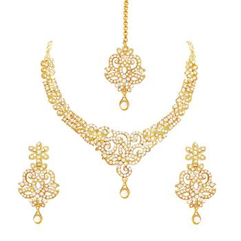 Gold crystal necklace-sets 2