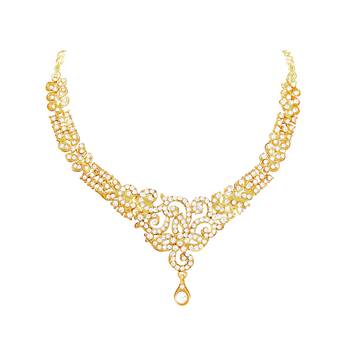 Gold crystal necklace-sets 3