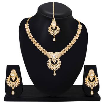 Gold crystal necklace-sets 1