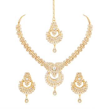 Gold crystal necklace-sets 2