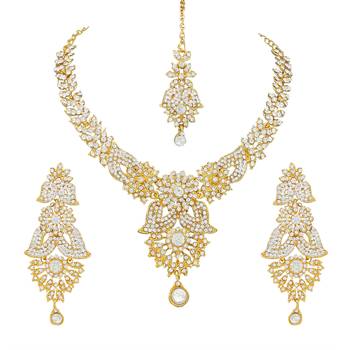 Gold crystal necklace-sets 2