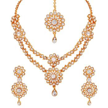Gold crystal necklace-sets 2