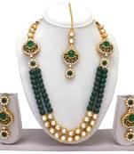 Green crystal necklace-sets