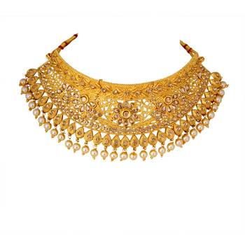 Gold crystal necklace-sets 4