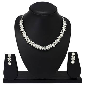 Silver crystal necklace-sets 1