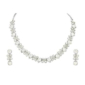 Silver crystal necklace-sets 2