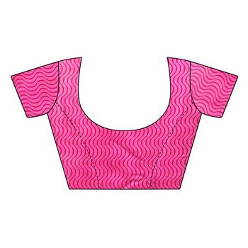 Pink printed art silk saree with blouse 5