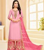 Pink printed silk salwar