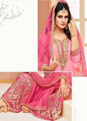 Pink printed silk salwar 2