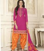 Pink printed cotton salwar