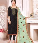 Black printed silk salwar