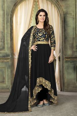 Black printed georgette salwar 1