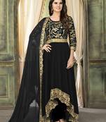 Black printed georgette salwar