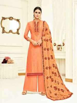 Orange printed silk salwar 1