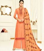 Orange printed silk salwar