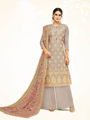 Grey printed silk salwar 1