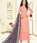 Pink printed silk salwar