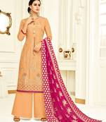 Orange printed silk salwar