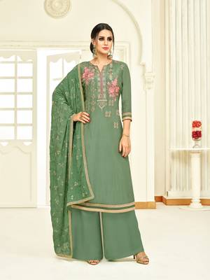 Green printed silk salwar 1