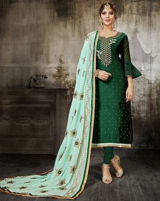 Green printed silk salwar 1