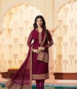 Maroon printed georgette salwar
